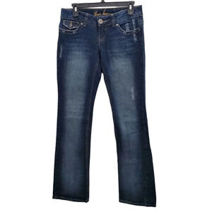Guess Jeans Women's Doheny Dark Wash Distressed Bootcut Leg Denim Size‎ 27